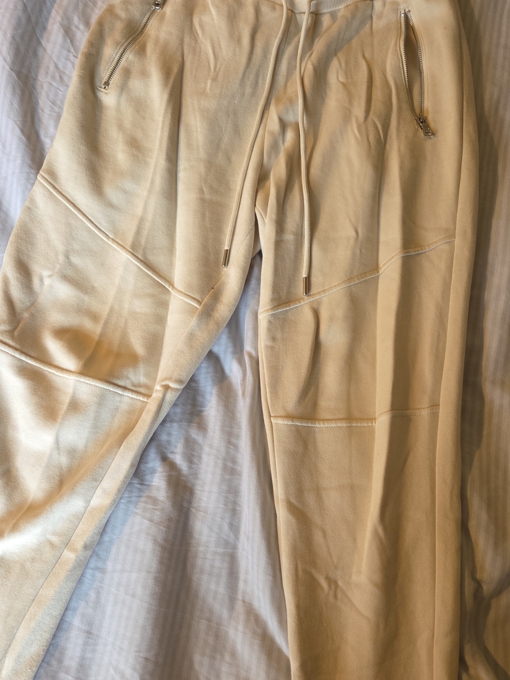 Men's Cream Drawstring Jogger Pants